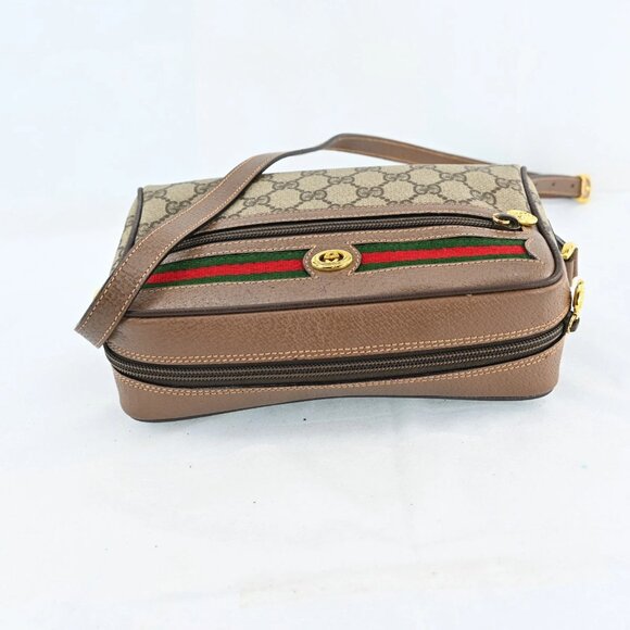 Authentic GUCCI GG Sherry PVC Leather Brown Shoulder Bag bsj630-121025 - Picture 6 of 16